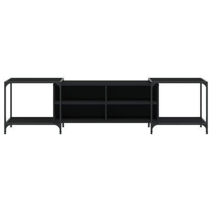 Tv-bänk svart 203x37x50 cm konstruerat trä