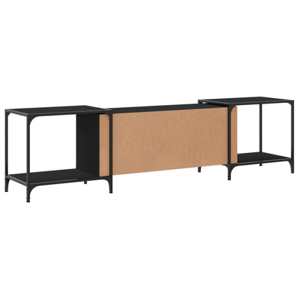 Tv-bänk svart 203x37x50 cm konstruerat trä