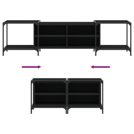Tv-bänk svart 203x37x50 cm konstruerat trä