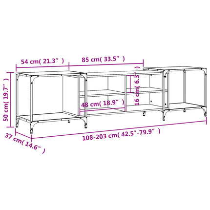 Tv-bänk sonoma ek 203x37x50 cm konstruerat trä