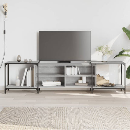 Tv-bänk grå sonoma 203x37x50 cm konstruerat trä