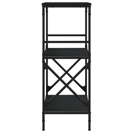 Bokhylla 3 hyllplan svart 59x35x90,5 cm konstruerat trä