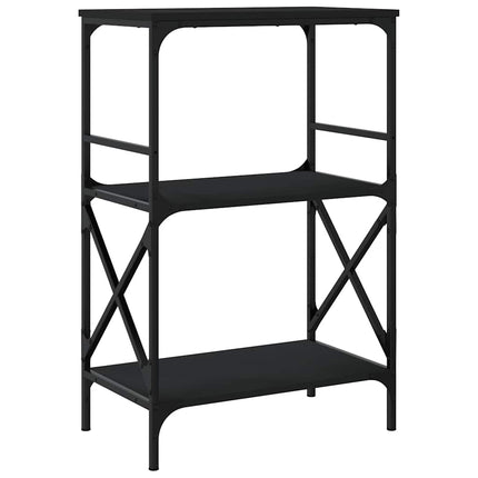 Bokhylla 3 hyllplan svart 59x35x90,5 cm konstruerat trä