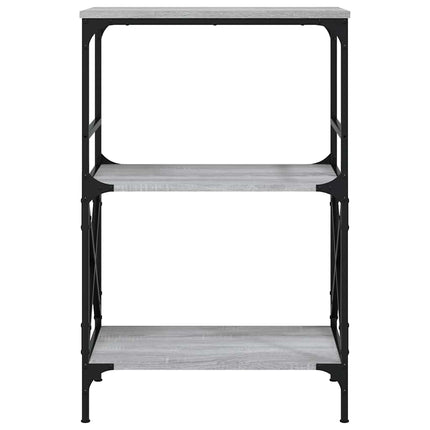 Bokhylla 3 hyllplan grå sonoma 59x35x90,5 cm konstruerat trä