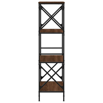 Bokhylla 4 hyllplan brun ek 59x35x132 cm konstruerat trä