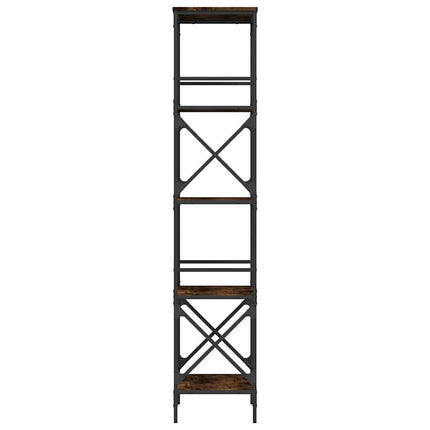 Bokhylla 5 hyllplan rökig ek 59x35x171 cm konstruerat trä