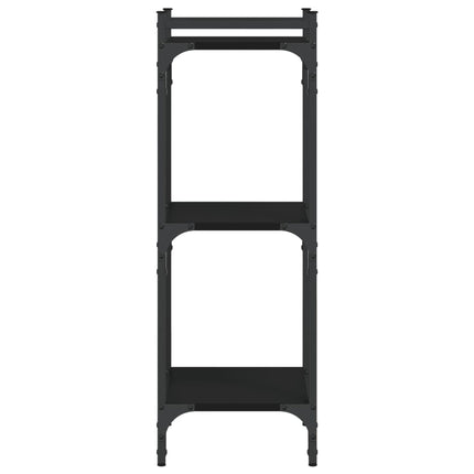 Bokhylla 3 hyllplan svart 40x30x86 cm konstruerat trä