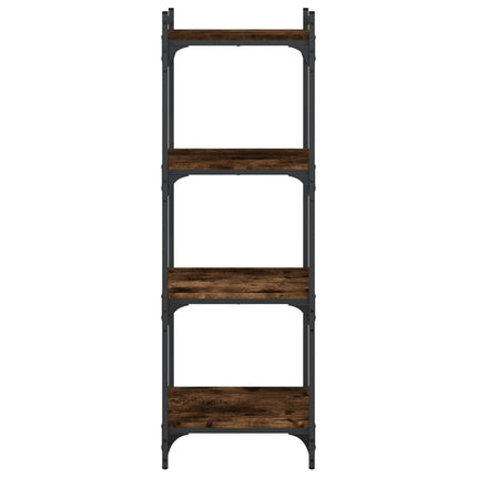 Bokhylla 4 hyllplan rökfärgad ek 40x30x120 cm konstruerat trä