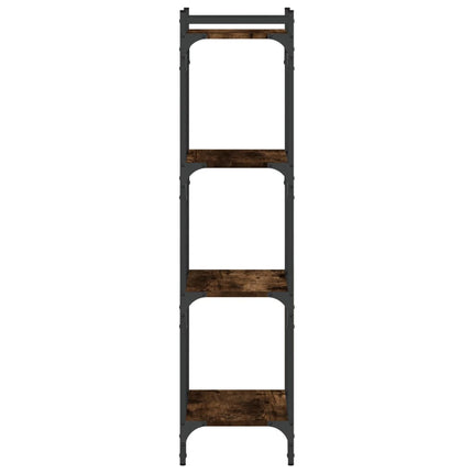 Bokhylla 4 hyllplan rökfärgad ek 40x30x120 cm konstruerat trä