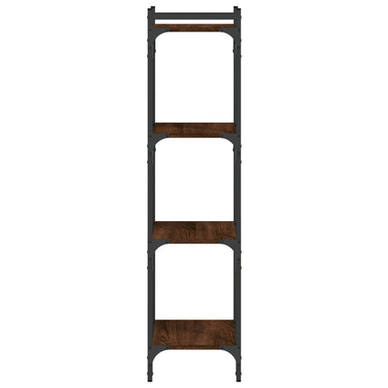Bokhylla 4 hyllplan brun ek 40x30x120 cm konstruerat trä