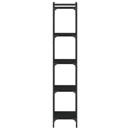 Bokhylla 5 hyllplan svart 40x30x154 cm konstruerat trä