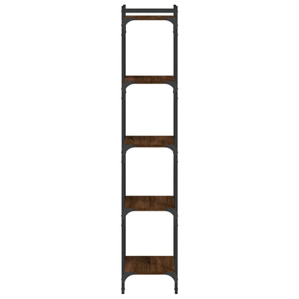 Bokhylla 5 hyllplan brun ek 40x30x154 cm konstruerat trä