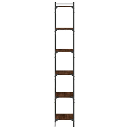 Bokhylla 6 hyllplan brun ek 40x30x188 cm konstruerat trä