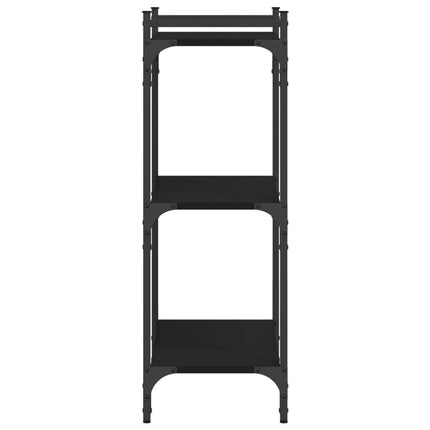 Bokhylla 3 hyllplan svart 60x30x86 cm konstruerat trä