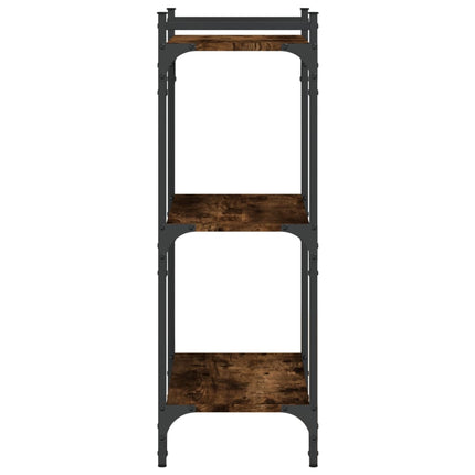 Bokhylla 3 hyllplan rökfärgad ek 60x30x86 cm konstruerat trä