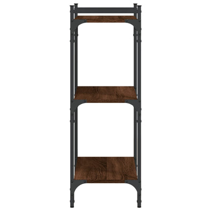 Bokhylla 3 hyllplan brun ek 60x30x86 cm konstruerat trä