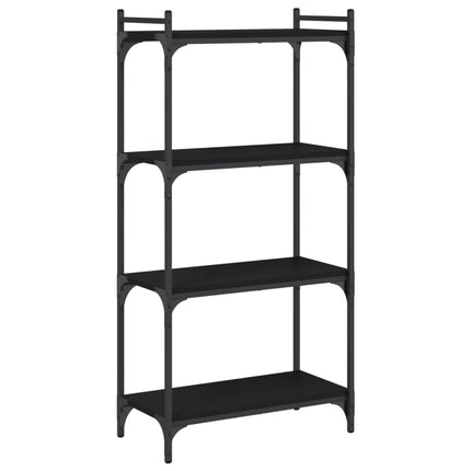 Bokhylla 4 hyllplan svart 60x30x120 cm konstruerat trä
