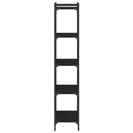Bokhylla 5 hyllplan svart 60x30x154 cm konstruerat trä