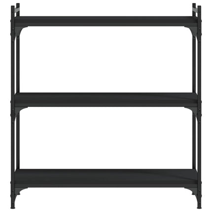 Bokhylla 3 hyllplan svart 80x30x86 cm konstruerat trä