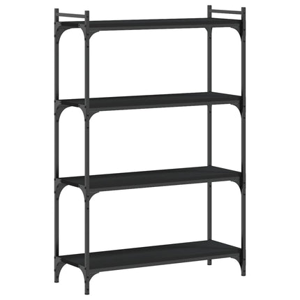 Bokhylla 4 hyllplan svart 80x30x120 cm konstruerat trä