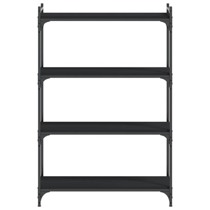 Bokhylla 4 hyllplan svart 80x30x120 cm konstruerat trä