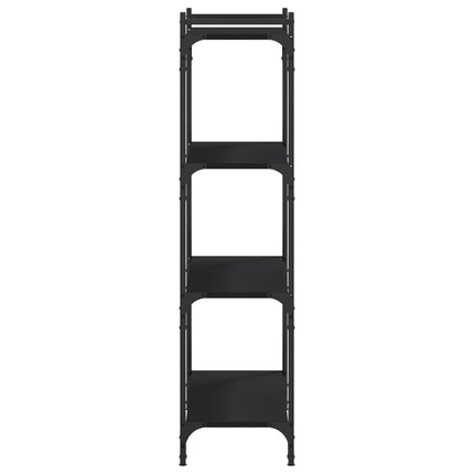 Bokhylla 4 hyllplan svart 80x30x120 cm konstruerat trä