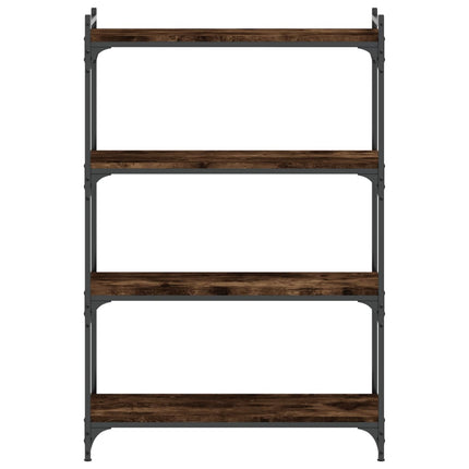 Bokhylla 4 hyllplan rökfärgad ek 80x30x120 cm konstruerat trä