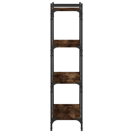 Bokhylla 4 hyllplan rökfärgad ek 80x30x120 cm konstruerat trä
