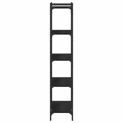 Bokhylla 5 hyllplan svart 80x30x154 cm konstruerat trä