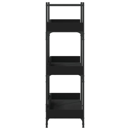 Bokhylla 3 hyllplan svart 100x33x108,5 cm konstruerat trä