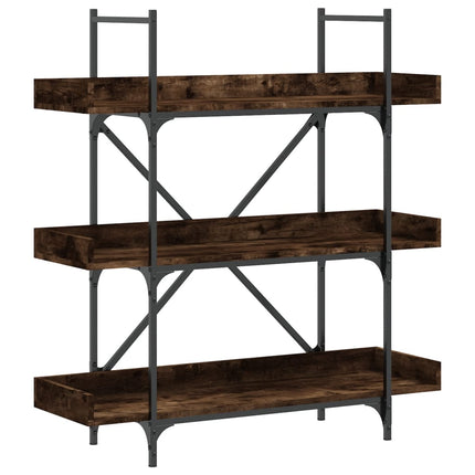 Bokhylla 3 hyllplan rökfärgad ek 100x33x108,5cm konstruerat trä