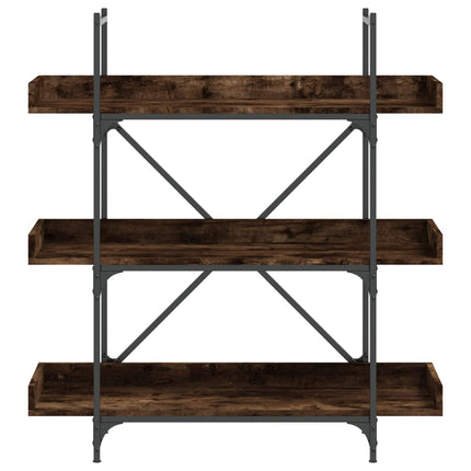Bokhylla 3 hyllplan rökfärgad ek 100x33x108,5cm konstruerat trä