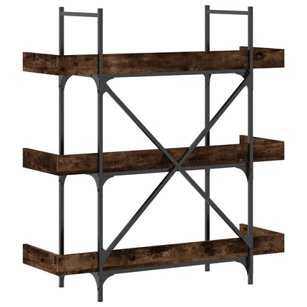 Bokhylla 3 hyllplan rökfärgad ek 100x33x108,5cm konstruerat trä