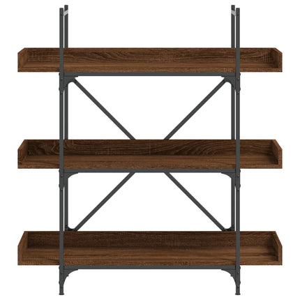 Bokhylla 3 hyllplan brun ek 100x33x108,5 cm konstruerat trä