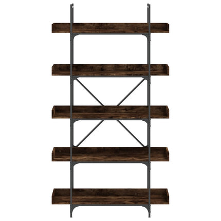 Bokhylla 5 hyllplan rökfärgad ek 100x33x180,5cm konstruerat trä