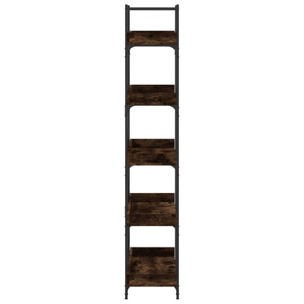 Bokhylla 5 hyllplan rökfärgad ek 100x33x180,5cm konstruerat trä