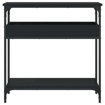 Konsolbord med hylla svart 75x29x75cm konstruerat trä