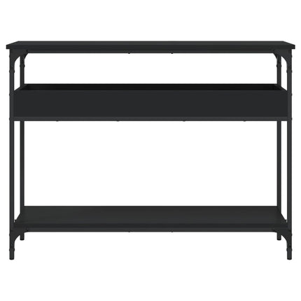 Konsolbord med hylla svart 100x29x75 cm konstruerat trä