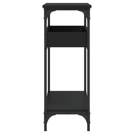 Konsolbord med hylla svart 100x29x75 cm konstruerat trä