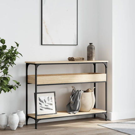 Konsolbord med hylla Sonoma Ek 100x29x75cm konstruerat trä