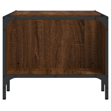 Soffbord med hylla brun ek 100x51x40 cm konstruerat trä