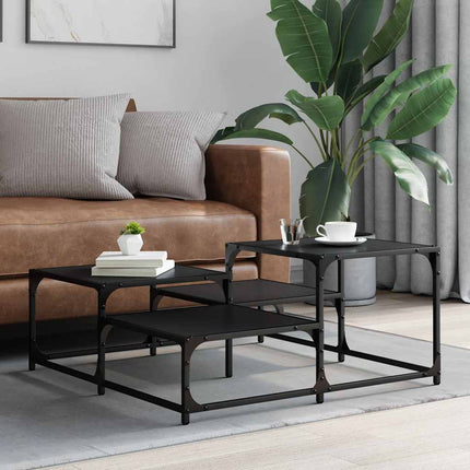 Soffbord svart 87,5x87,5x40 cm konstruerat trä