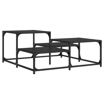 Soffbord svart 87,5x87,5x40 cm konstruerat trä