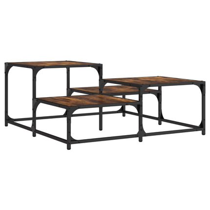 Soffbord rökfärgad ek 87,5x87,5x40 cm konstruerat trä