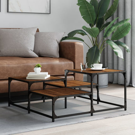 Soffbord brun ek 87,5x87,5x40 cm konstruerat trä