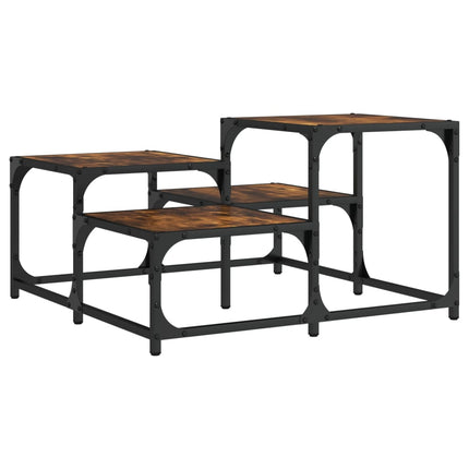 Soffbord rökfärgad ek 68x68x40 cm konstruerat trä