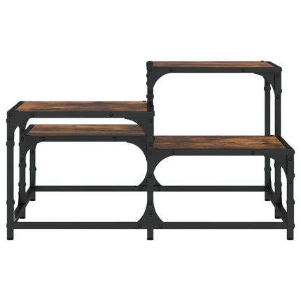 Soffbord rökfärgad ek 68x68x40 cm konstruerat trä