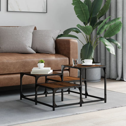 Soffbord brun ek 68x68x40 cm konstruerat trä