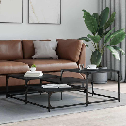 Soffbord svart 107x107x40 cm konstruerat trä