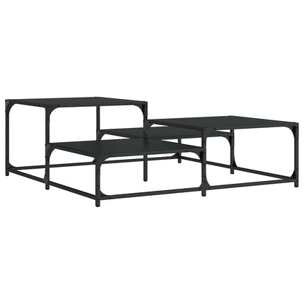 Soffbord svart 107x107x40 cm konstruerat trä